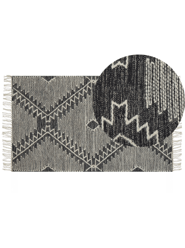 Beliani Kurzflor ARBAA in Schwarz/Weiß - (W) 80 x (H) 1 x (L) 150 cm