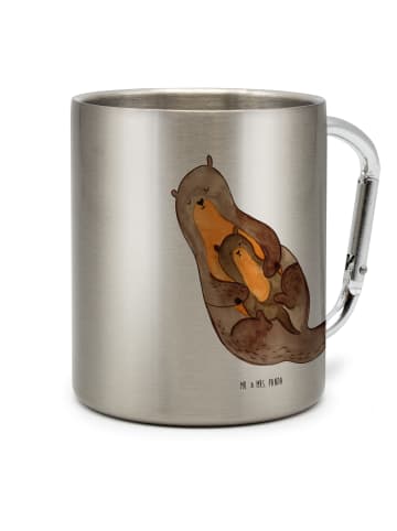Mr. & Mrs. Panda Thermo Kaffeebecher Otter Kind ohne Spruch in Silber