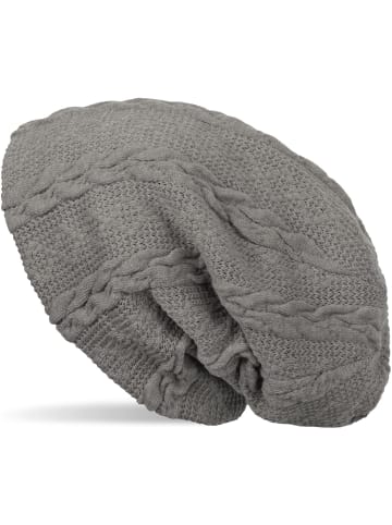 styleBREAKER Feinstrick Beanie Mütze in Grau