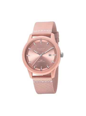 Regent Armbanduhr-Analog rosa, weiß groß (ca. 40mm) Regent Lederarmband