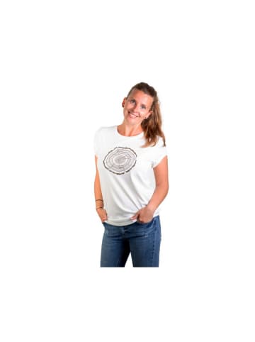 Life-Tree Rundhals T-Shirt für Damen in weiß in weiß