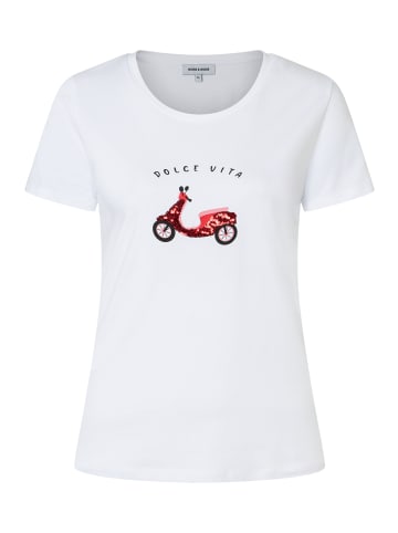 More & More Frontprintshirt Dolce Vita in white