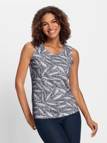 WITT WEIDEN Shirttop in marine-ecru-bedruckt