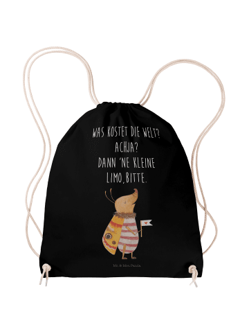 Mr. & Mrs. Panda Gym-Rucksack Nachtfalter Fähnchen mit Spruch in Schwarz