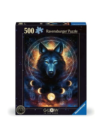 Ravensburger Puzzle 500 Teile Erwachsenenpuzzle 500 Teile - Leuchtender Wolf Ab 12 Jahre in bunt