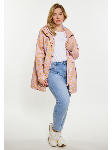Schmuddelwedda Plus Size Regenjacke in Pastelllavendel Orange Leo