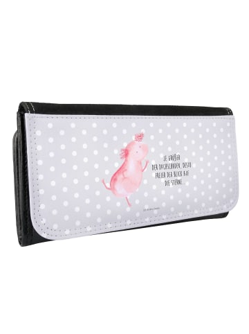 Mr. & Mrs. Panda Portemonnaie Axolotl Tanzen mit Spruch in Grau Pastell