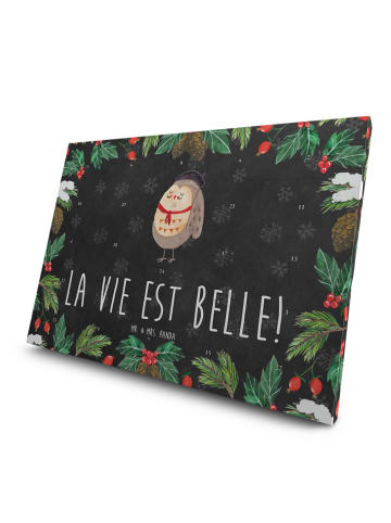 Mr. & Mrs. Panda Adventskalender Eule Frankreich mit Spruch in Kreidetafel