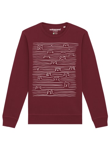 wat? Apparel Sweatshirt Doodle Dogs in Weinrot