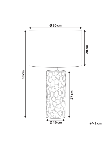 Beliani Tischleuchten SANKURU in Gold/Beige - (W) 30 x (H) 50 x (L) 30 cm