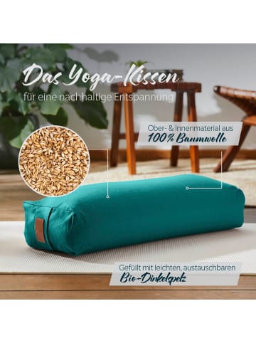 DoYourFitness Yoga-Bolster Paravati gefüllt Dinkelspelz dunkelgrün eckig grün