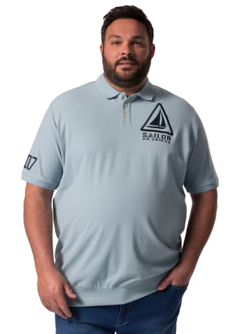 Men Plus Poloshirt in eisblau