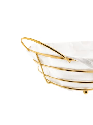 COFI 1453 Brotkorb mit Baumwolltuch in Gold