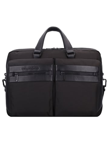 Piquadro Woody Aktentaschen Leder 43 cm Laptopfach in black