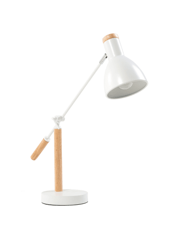 Beliani Tischleuchten PECKOS in Weiß/Braun - (W) 13 x (H) 50 x (L) 13 cm
