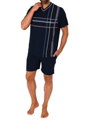 NORMANN kurzarm Schlafanzug Shorty Pyjama - 80485 in navy