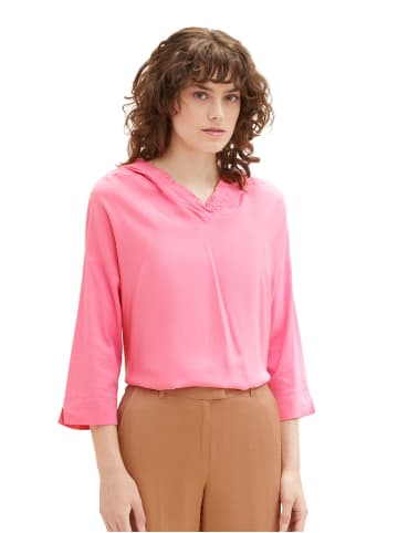 Tom Tailor Langarmshirt MIX HOOD in Pink