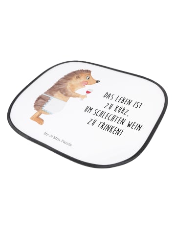 Mr. & Mrs. Panda Sonnenschutz für Auto Igel Wein mit Spruch in Weiß