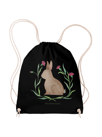 Mr. & Mrs. Panda gymnastiktasche Hase Sitzen ohne Spruch in Schwarz