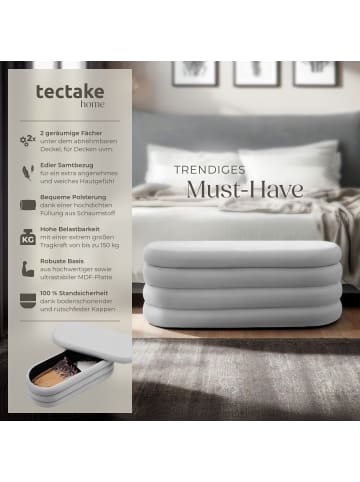 tectake Polsterbank Altu mit großem Stauraum, 110 x 45 x 42 cm