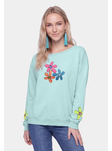 IZIA Women Sweatshirt in Aqua