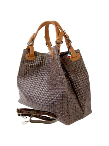 Florence Florence Handtasche, Umhängetasche Leder dunkelbraun ca. 31cm