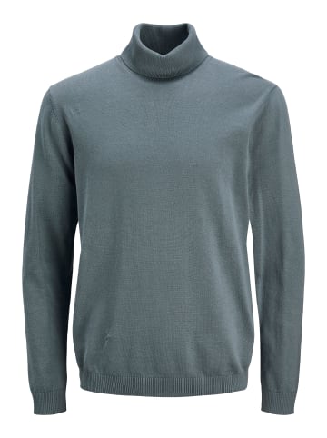 Jack & Jones Rollkragenpullover aus Feinstrick mit Logo-Patch in Petrol