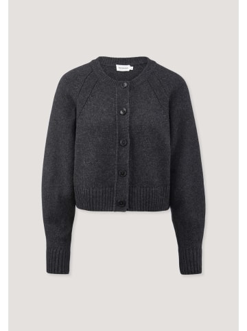 Hessnatur Strick Jacke Relaxed Cropped in anthrazit