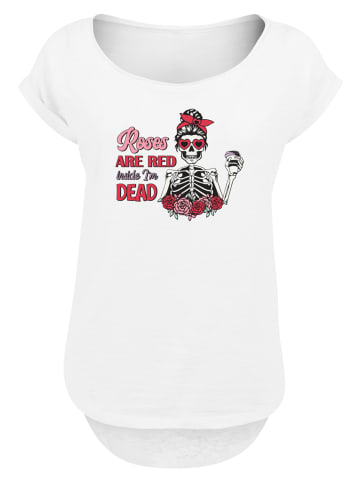 F4NT4STIC Long Cut T-Shirt Anti Valentinstag Roses are red in weiß