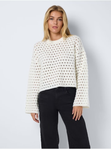 Noisy may Damen Strickpullover Rundhals locker geschnitten langarm in Gelb