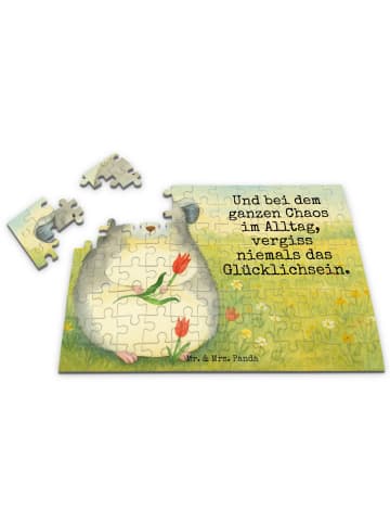 Mr. & Mrs. Panda Puzzle Chinchilla Blume Design mit Spruch in Weiß