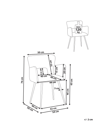 Beliani 2er-Set Esszimmerstuhl SANILAC in Grün/Schwarz