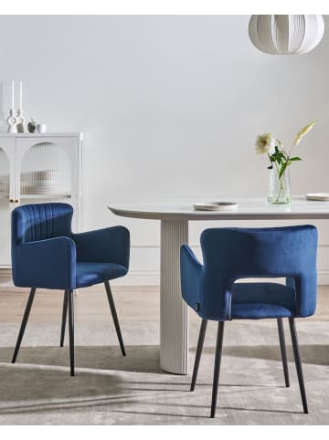 Beliani 2er-Set Esszimmerstuhl SANILAC in Blau