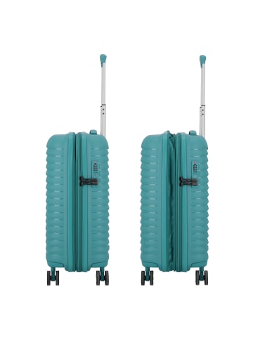 D&N Travel Line 4500 4 Rollen Kabinentrolley S 55 cm mit Dehnfalte in petrol