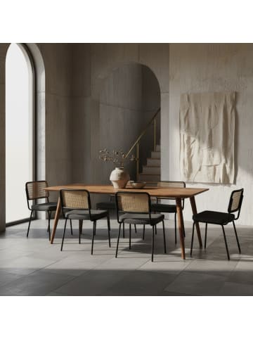 KADIMA DESIGN Massivholz Esstisch im Retro Landhausstil, handgefertigt, Sheesham-Holz