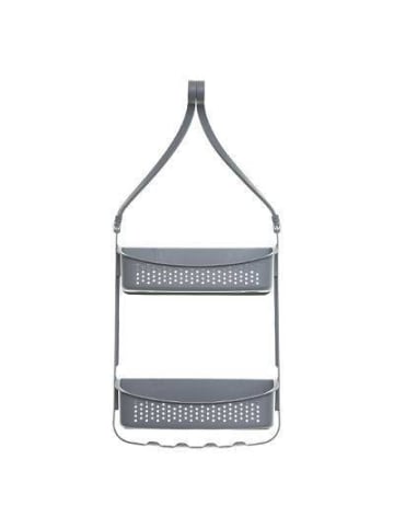 5five Simply Smart Badregal mit Saugnäpfen und 2 Ablagen in Grau, (B) 10 x (H) 70 x (L) 31,5 cm