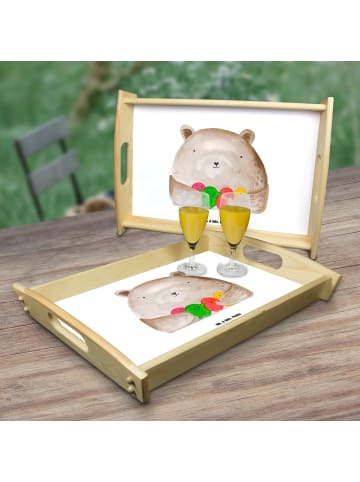 Mr. & Mrs. Panda Servier Tablett Bär Gefühl ohne Spruch in Weiß