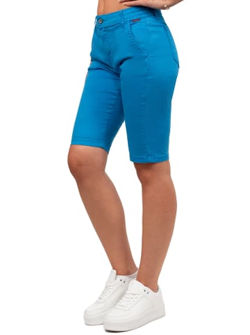 Cipo & Baxx Damen Straight Fit Shorts Mid Waist in Blue