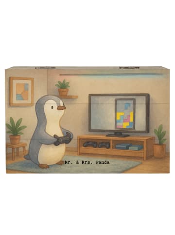 Mr. & Mrs. Panda Geschenkdose Pinguin Zocken Design ohne Spruch in Weiß