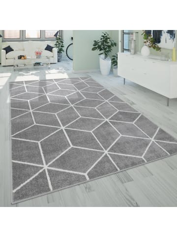 KADIMA DESIGN Teppich Kurzflor Geometrisches Muster Wohnzimmer schmutzabweisend in Grau