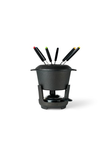 Funktion Fondue-Set mit Gabeln in Sort støbejern