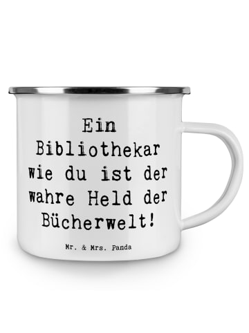Mr. & Mrs. Panda Pott Spruch Bibliothekar Held mit Spruch in Weiß