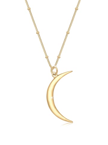 Elli Halskette 925 Sterling Silber Astro, Halbmond in Gold