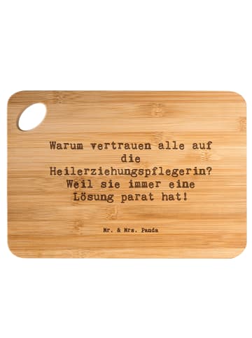 Mr. & Mrs. Panda Servierplatte Spruch Heilerziehungspflegerin Lö... in Braun