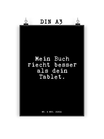 Mr. & Mrs. Panda Poster Mein Buch riecht besser... mit Spruch in Schwarz