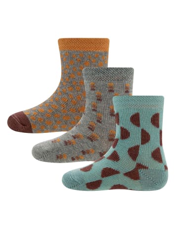 ewers 3er-Set Socken 3er-Set Graphik in staubblau-grau mel.