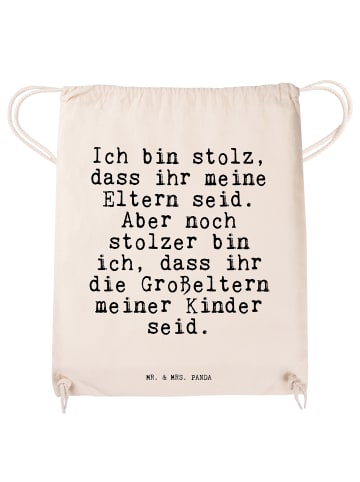 Mr. & Mrs. Panda Jutebeutel Ich bin stolz, dass... mit Spruch in Creme