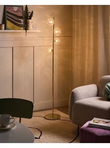 Beliani Stehleuchten ANADYR in Beige/Gold - (W) 24 x (H) 157 x (L) 24 cm