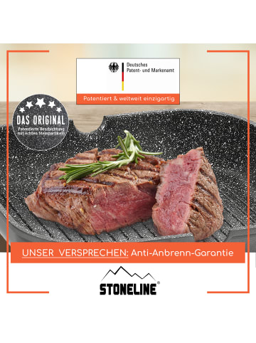 Stoneline Grillpfanne 28 cm mit abnehmbarem Griff | ohne Deckel in Anthrazit