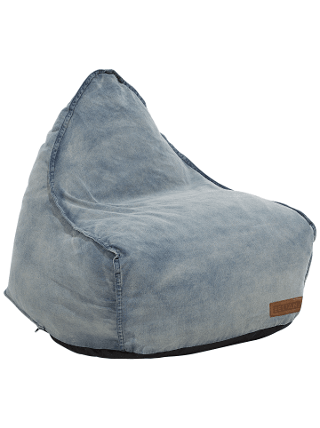 Beliani Sitzsack DROP in Blau - (W) 63 x (H) 73 x (L) 75 cm